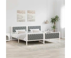 Lovos rėmas Šviesiai pilka 200 x 200 cm Kietos pušies mediena