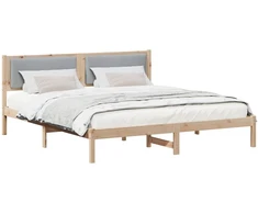 Lovos rėmas Šviesiai pilka 200 x 200 cm Kietos pušies mediena