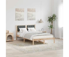 Lova Lovos rėmas Tamsiai pilka 135 x 190 cm Kietos pušies mediena