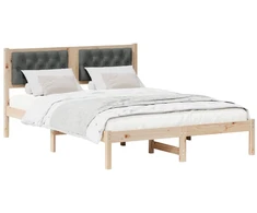 Lovos rėmas Tamsiai pilka 140 x 190 cm Kietos pušies mediena
