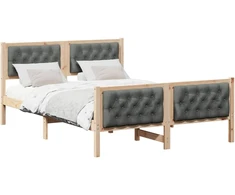 Lovos rėmas Tamsiai pilka 140 x 200 cm Kietos pušies mediena