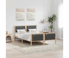 Lovos rėmas Tamsiai pilka 140 x 200 cm Kietos pušies mediena