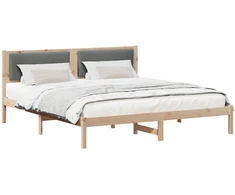 Lovos rėmas Tamsiai pilka 200 x 200 cm Kietos pušies mediena
