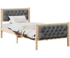 Lova Lovos rėmas Tamsiai pilka 90 x 200 cm Kietos pušies mediena