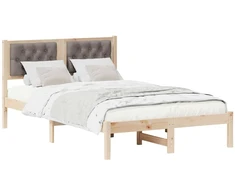 Lova Lovos rėmas Taupe 120 x 190 cm Kietos pušies mediena