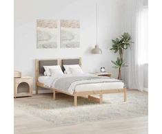 Lova Lovos rėmas Taupe 120 x 190 cm Kietos pušies mediena