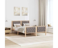 Lovos rėmas Taupe 140 x 190 cm Kietos pušies mediena
