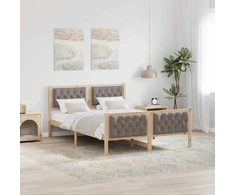 Lovos rėmas Taupe 140 x 200 cm Kietos pušies mediena
