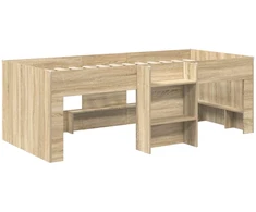 Lova Lovos su Tuneliu 3 vnt. Sonoma ąžuolo ir rožinė