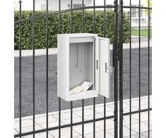 mailbox su saugykla su durimis Balta 30 x 20 x 55 cm Plienas