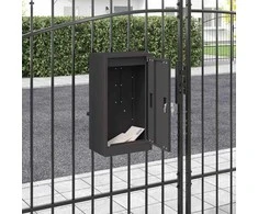 mailbox su saugykla su durimis Juoda 30 x 20 x 55 cm Plienas