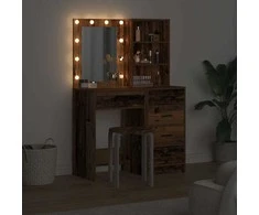 Makiažo stalas 2 pcs Ruda 50 x 41 x 135 cm Apdirbta mediena
