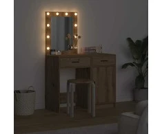Makiažo stalas 2 pcs Ruda 50 x 41 x 135 cm Apdirbta mediena