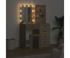 Makiažo stalas 2 pcs Ruda 50 x 41 x 135 cm Apdirbta mediena