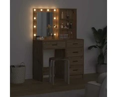Makiažo stalas 2 pcs Ruda 50 x 41 x 135 cm Apdirbta mediena