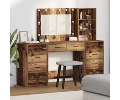 Makiažo stalas 3 pcs Ruda 40 x 41 x 135 cm Apdirbta mediena