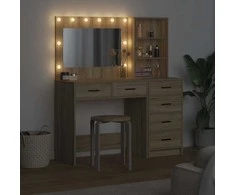 Makiažo stalas 2 vnt. Ruda 78.5 x 41 x 135 cm Apdirbta mediena