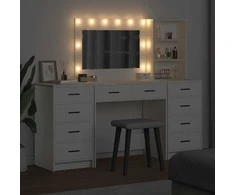 Makiažo stalas 3 vnt. Balta 78,5 x 41 x 135 cm Apdirbta mediena