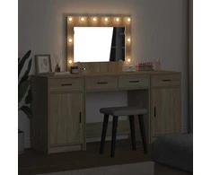 Makiažo stalas 3 vnt. Ruda 78,5 x 41 x 135 cm Apdirbta mediena