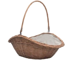 286988 Firewood Basket with Handle 60x44x55 cm Natural Willow