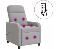 Masažinis atlošiamasis krėslas Šviesiai pilka Bouclé