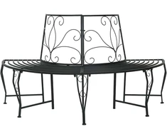Lauko baldų komplektas Medžio suolelis 4-Vietų skaičius 160 x 80 x 89 cm Plienas Juoda