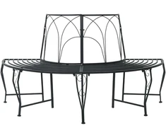 Lauko baldų komplektas Medžio suolelis 4-Vietų skaičius 160 x 80 x 89 cm Plienas Juoda