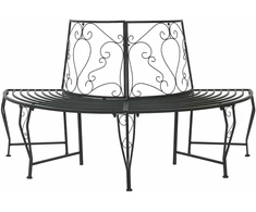 Lauko baldų komplektas Medžio suolelis 4-Vietų skaičius 160 x 80 x 89 cm Plienas Juoda