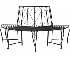 Lauko baldų komplektas Medžio suolelis 4-Vietų skaičius 160 x 80 x 89 cm Plienas Juoda
