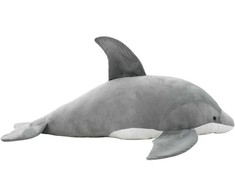 Minkštas žaislinis delfinas, pilkas, pliušinis