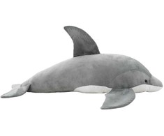 Minkštas žaislinis delfinas, pilkas, pliušinis