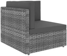 Modulinė kampinė sofa, pilkos spalvos, poliratanas