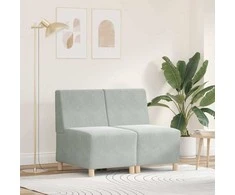 Modulinis sofa vienetas be rankų 2 pcs Šviesiai pilka