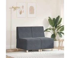 Modulinis sofa vienetas be rankų 2 pcs Tamsiai pilka