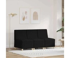 Modulinis sofa vienetas be rankų 3 pcs Juoda 55 x 74 x 82 cm