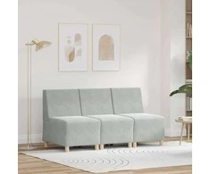 Modulinis sofa vienetas be rankų 3 pcs Šviesiai pilka