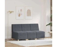 Modulinis sofa vienetas be rankų 3 pcs Tamsiai pilka