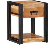 Šalia lovos spintelė su stalčių 2 pcs Ruda 40 x 35 x 50 cm