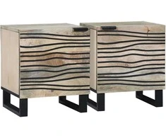 Šalia lovos spintelė 2 pcs Balta 40 x 33 x 46 cm