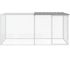 Narvas viščiukams su stogu, pilkas, 203x98x90cm, plienas
