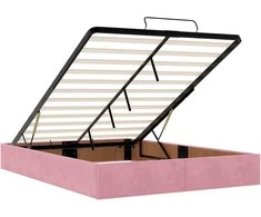 Osmanų lova su čiužiniais ir LED Rožinė 140x190cm Velvet