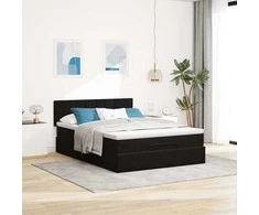 Osmanų lova su čiužiniu Juodas 140x190 cm Velvet