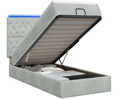 Otmana lova su matracsu ir LED Šviesiai pilka 80 x 200 cm