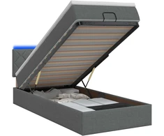 Otmana lova su matracsu ir LED Tamsiai pilka 100 x 200 cm