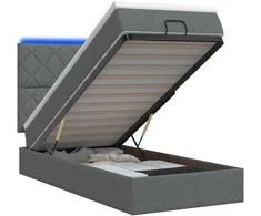 Otmana lova su matracsu ir LED Tamsiai pilka 80 x 200 cm