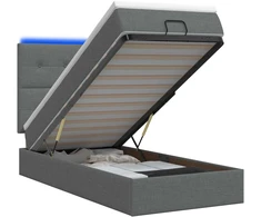 Otmana lova su matracsu ir LED Tamsiai pilka 80 x 200 cm