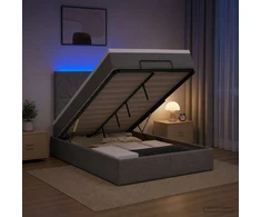 Otmana lova su matracsu ir LED Tamsiai pilka 120 x 190 cm