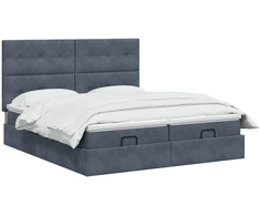 Otmana lova su matracsu ir LED Tamsiai pilka 180 x 200 cm