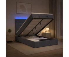 Otmana lova su matracsu ir LED Tamsiai pilka 120 x 200 cm