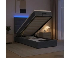 Otmana lova su matracsu ir LED Tamsiai pilka 90 x 200 cm
